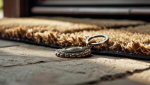 schlüsselbund unter der fussmatte